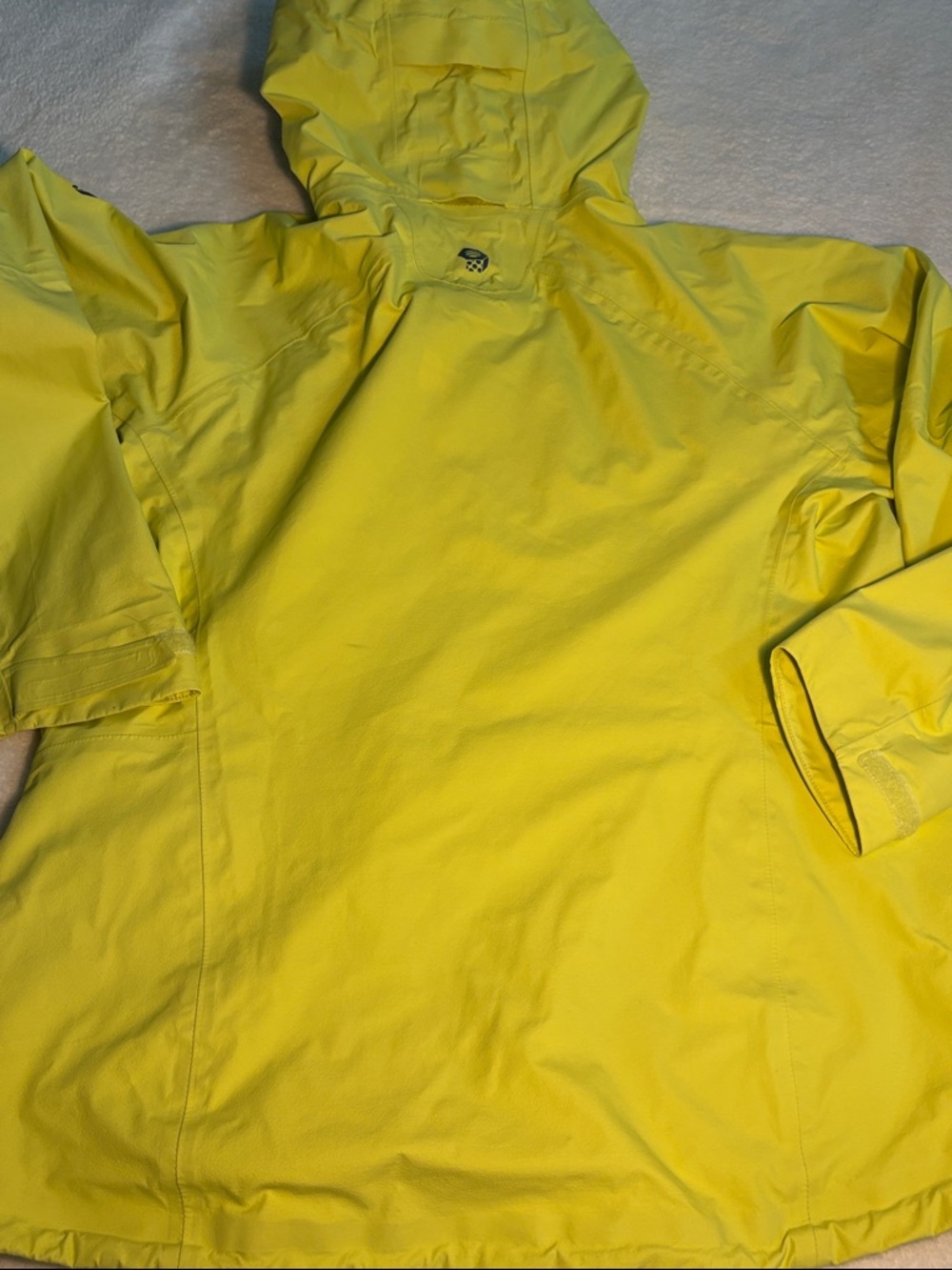 Mountain Hardwear High-Vis Bright Yellow Waterproof Hooded Rain Jacket XL - Picture 6 of 15